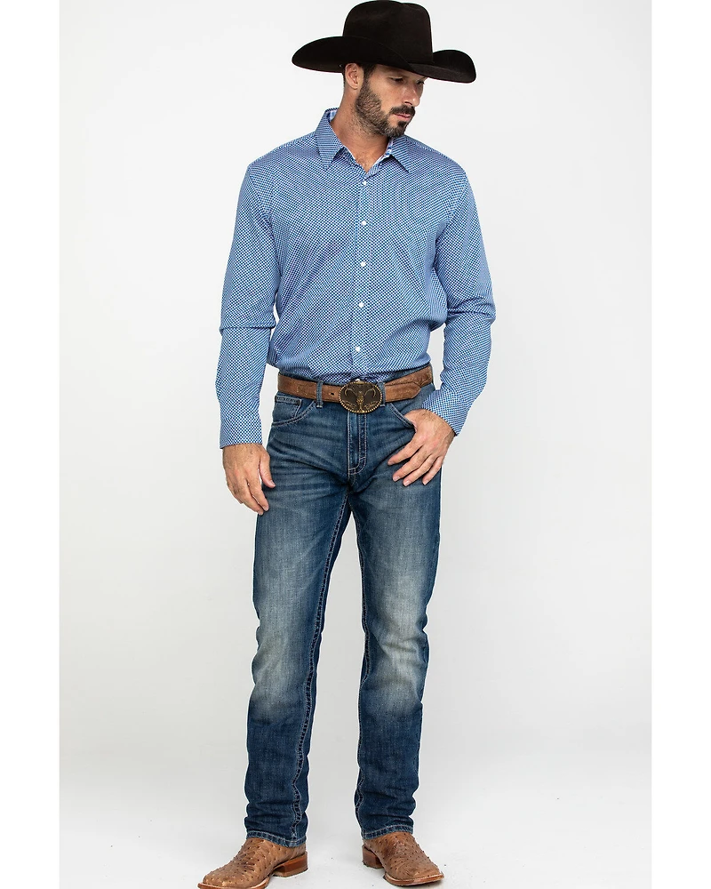 Scully Signature Soft Series Men's Geo Print Long Sleeve Western Shirt