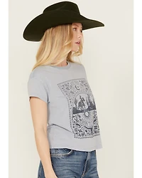 White Crow Women's Ombre Bandana Short Sleeve Graphic Print Tee