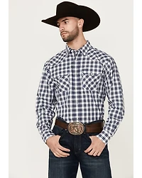 Ariat Men's Ezra Plaid Print Long Sleeve Pearl Snap Performance Western Shirt