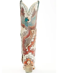 Corral Women's Fire Phoenix Hand Tooled And Painted Tall Western Boots - Snip Toe