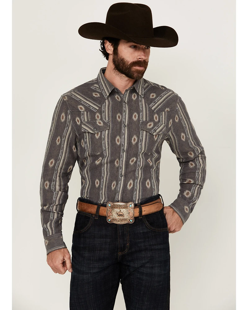 Cody James Men's Voyager Southwestern Striped Long Sleeve Snap Western Shirt