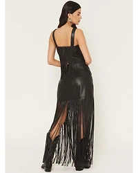Idyllwind Women's Payson Faux Leather Fringe Midi Skirt