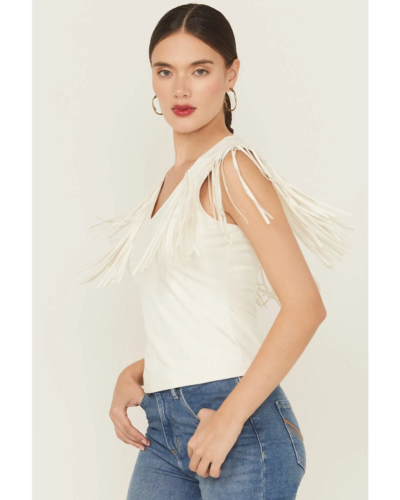 Idyllwind Women's Lady Luck Fringe Faux Suede Top