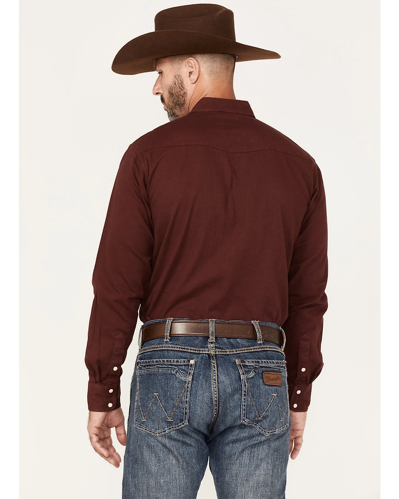 Ariat Men's Jurlington Retro Fit Solid Long Sleeve Pearl Snap Western Shirt