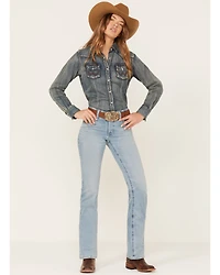 Wrangler Women's Light Wash Mid Rise Willow Diane Ultimate Riding Straight Jeans