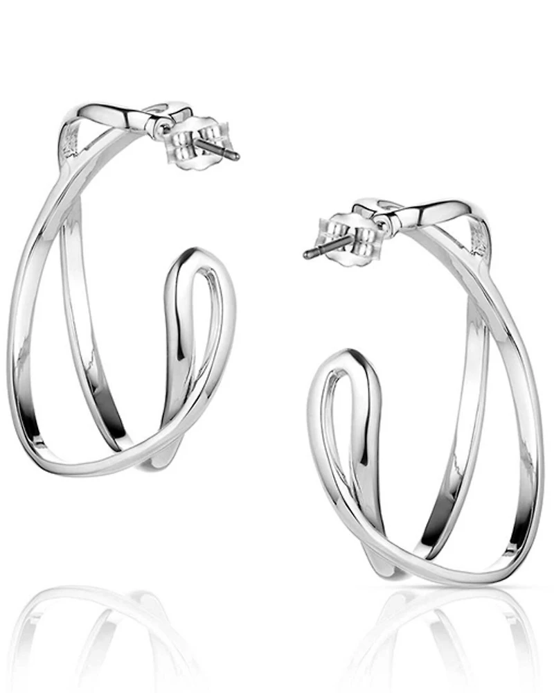 Montana Silversmiths Women's Daring Crossed Hoop Earrings