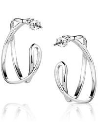 Montana Silversmiths Women's Daring Crossed Hoop Earrings