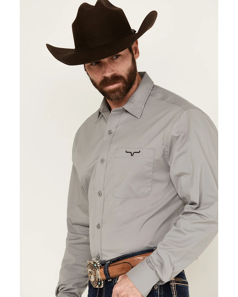 Kimes Ranch Men's Team Solid Long Sleeve Button-Down Performance Western Shirt