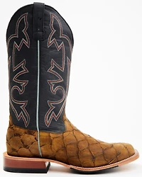 Horse Power Men's Honey Filet Of Fish Print Western Boots - Square Toe