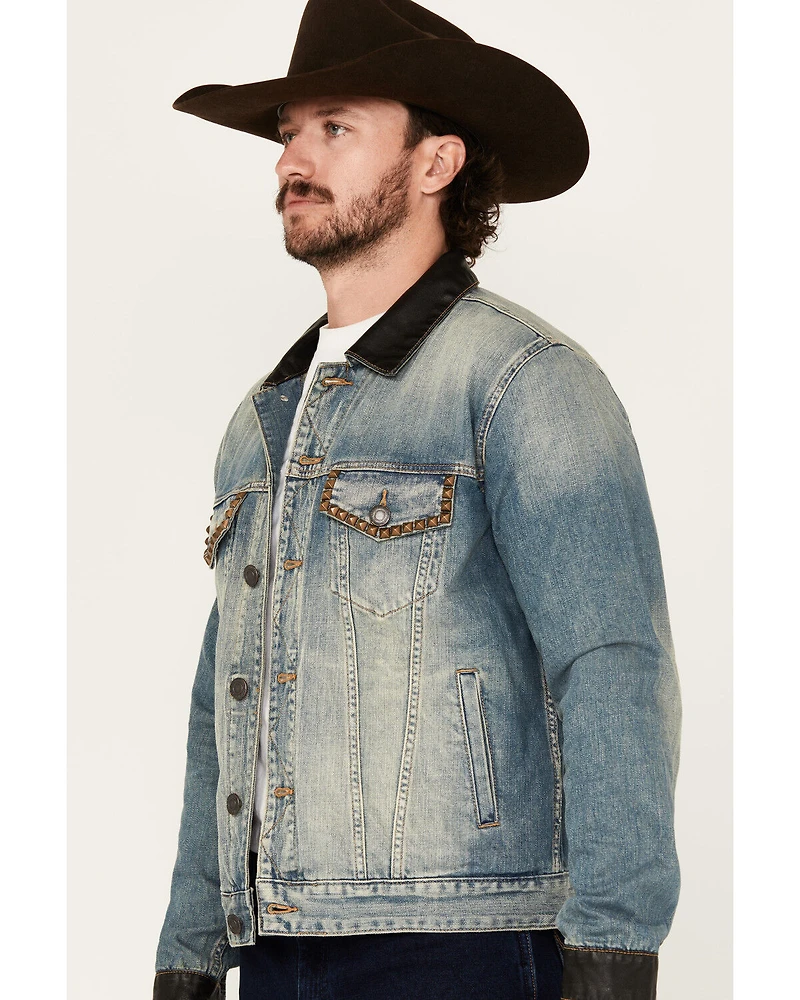 Moonshine Spirit Men's Slasher Medium Wash Denim Jacket