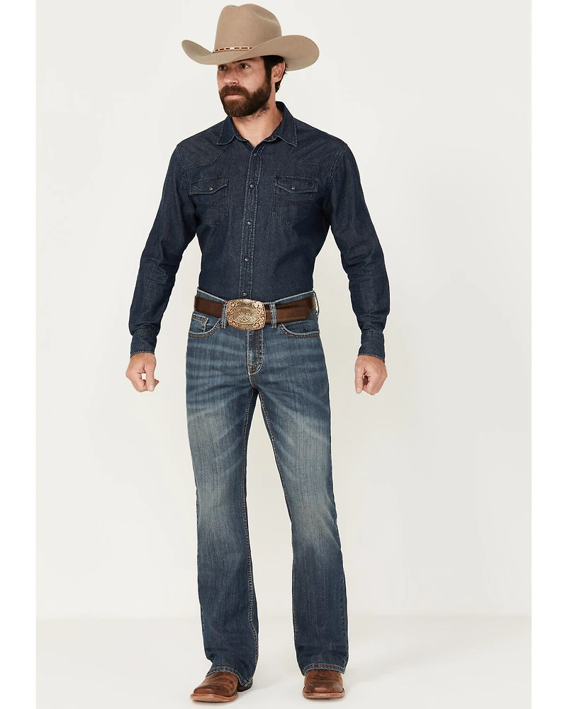 Cody James Men's Colton Wash Duke Relaxed Bootcut Stretch Denim Jeans