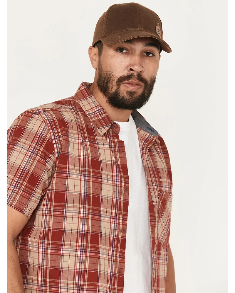 Brothers and Sons Men's Amador Plaid Print Short Sleeve Button-Down Western Shirt