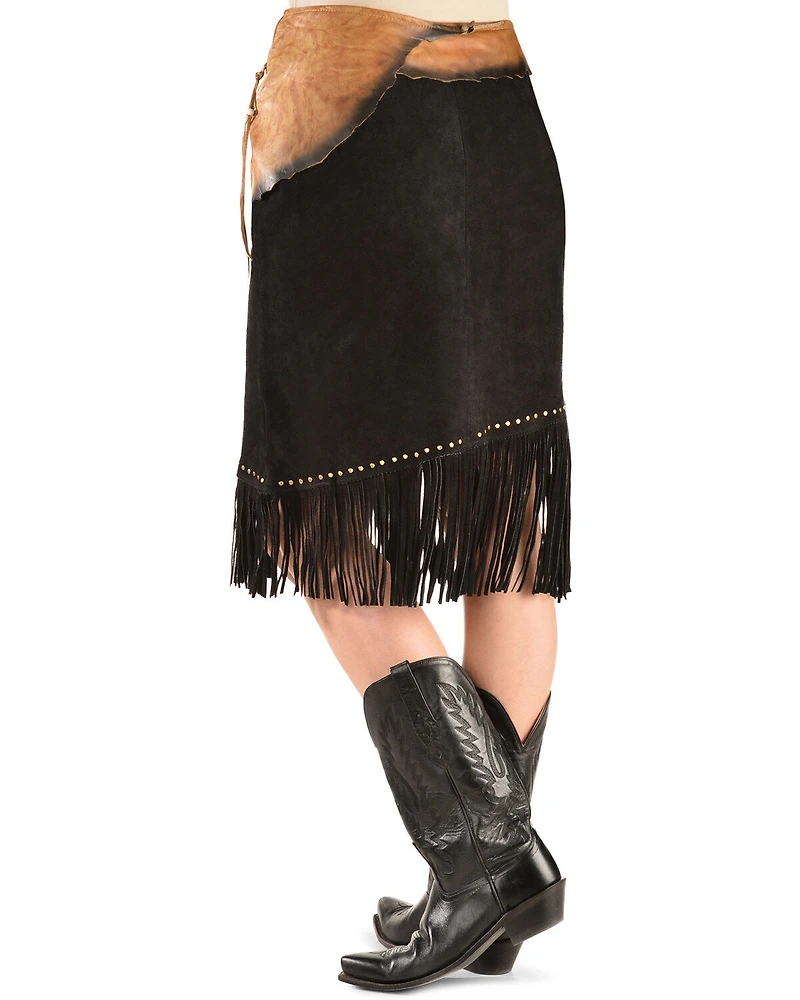 Kobler Leather Women's & Fringe Sioux Suede Skirt