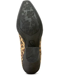 Ariat Women's Layla Distressed Leopard Print Booties - Snip Toe