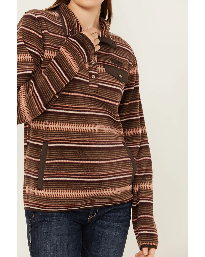 Cinch Women's Serape Striped Print Fleece Pullover