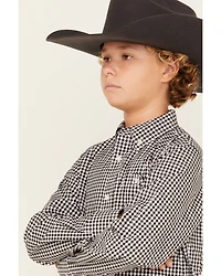 Ariat Boys' Pro Jayden Gingham Long Sleeve Button-Down Western Shirt