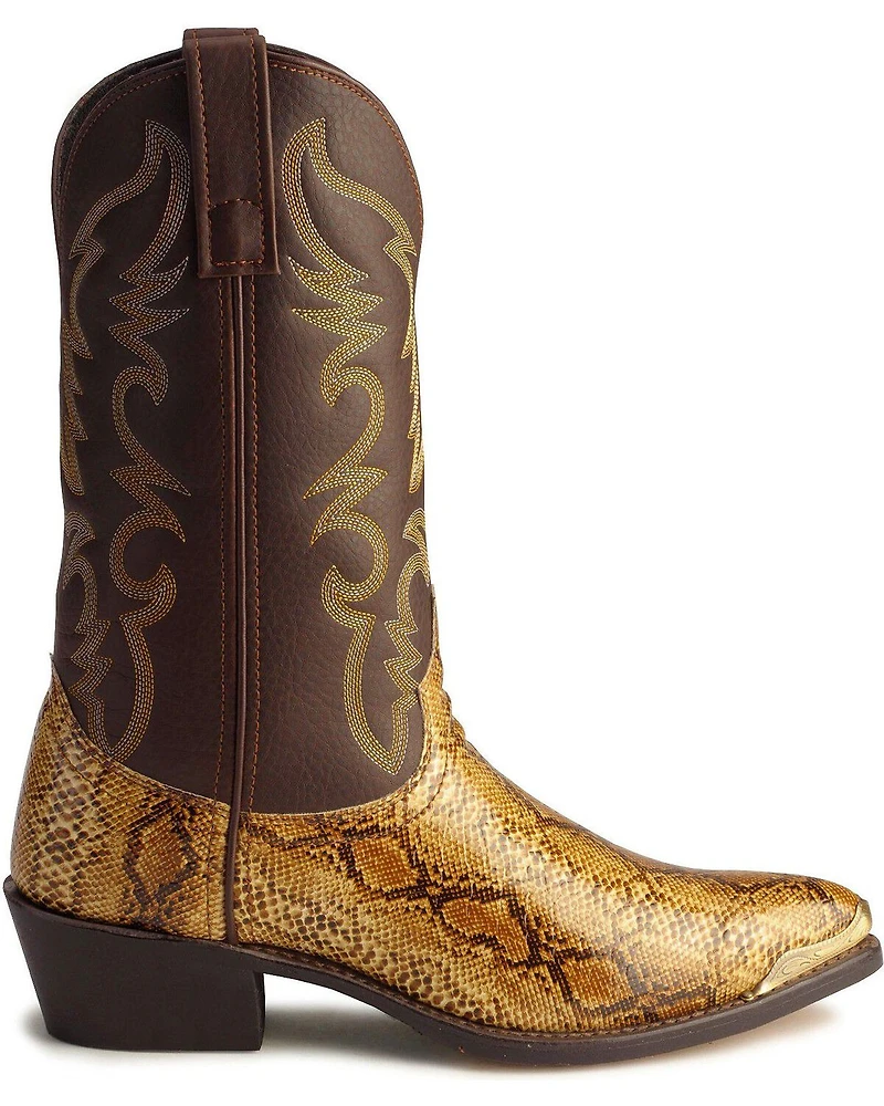 Laredo Men's Python Print Western Boots - Round Toe