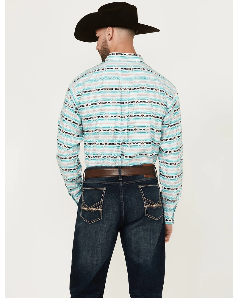 Ariat Men's Jefferson Southwestern Striped Long Sleeve Button-Down Western Shirt - Tall