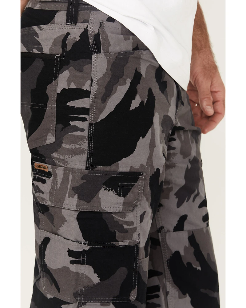 Lucky Brand Workwear Men's Camo Print Broken Canvas Cargo Work Pants