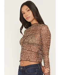 Panhandle Women's Boot Barn Exclusive Leo Leopard Print Long Sleeve Mesh Top
