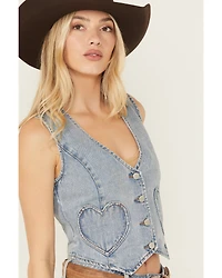 26 International Women's Heart Pocket Denim Vest