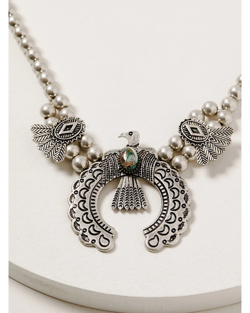 Shyanne Women's Mystic Summer Thunderbird Squash Blossom Necklace