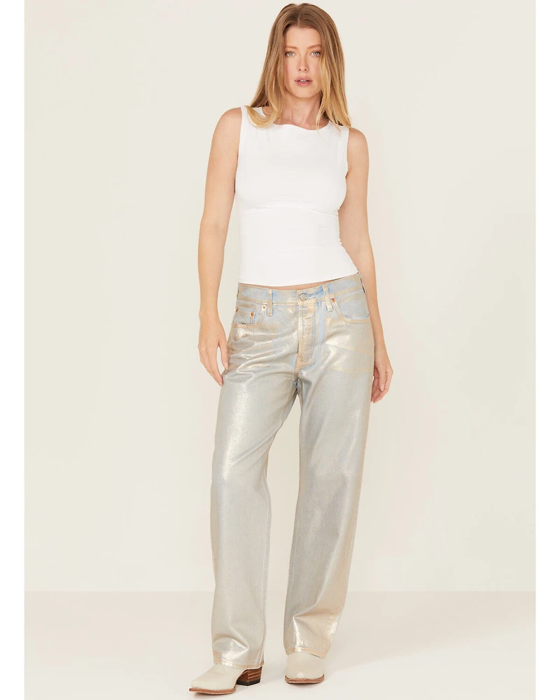 Levi's Premium Women's Optical Illusion 501 High Rise Ankle Straight Denim Jeans