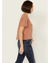 Shyanne Women's Steer Head Tie Front Short Sleeve Graphic Tee