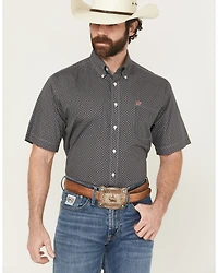 Cinch Men's Floral Geo Print Short Sleeve Button-Down Western Shirt