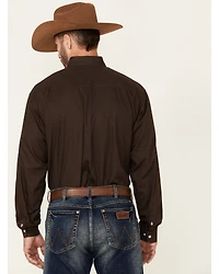Cinch Men's Solid Brown Button Down Long Sleeve Western Shirt