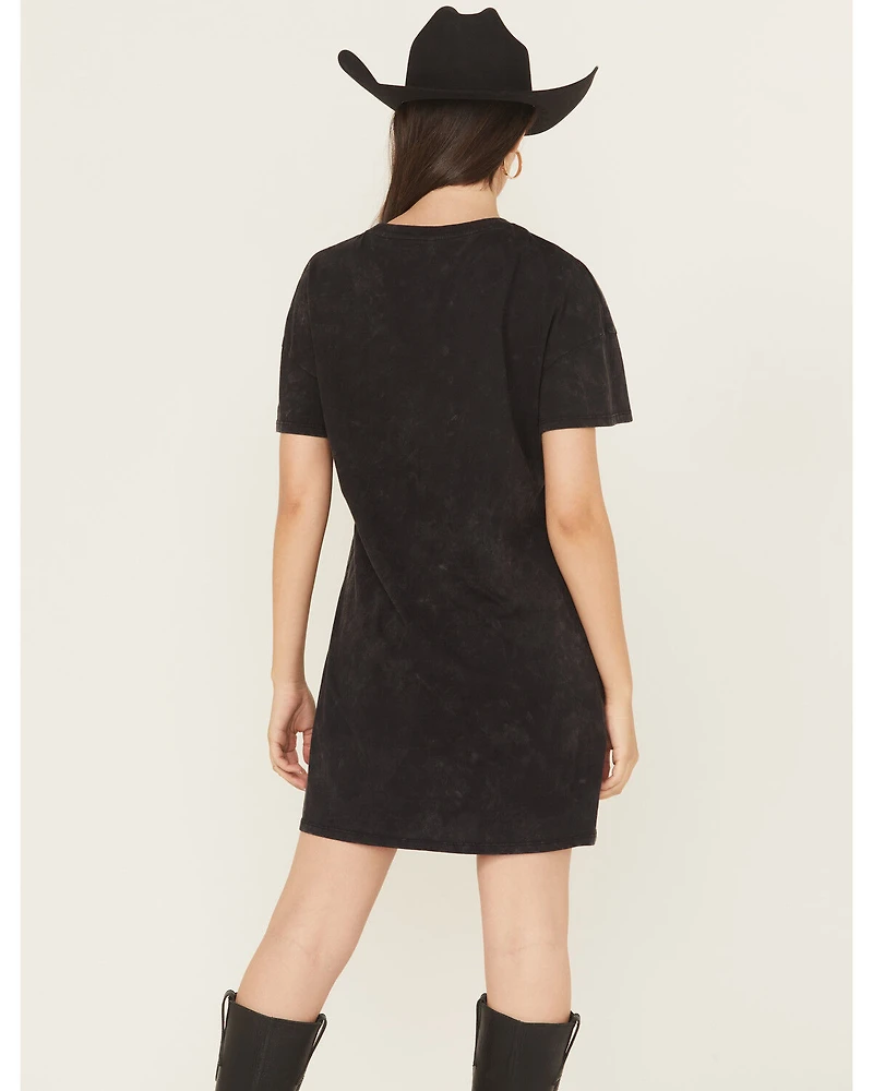 Rock & Roll Denim Women's Wild West Short Sleeve Graphic Mini T-Shirt Dress
