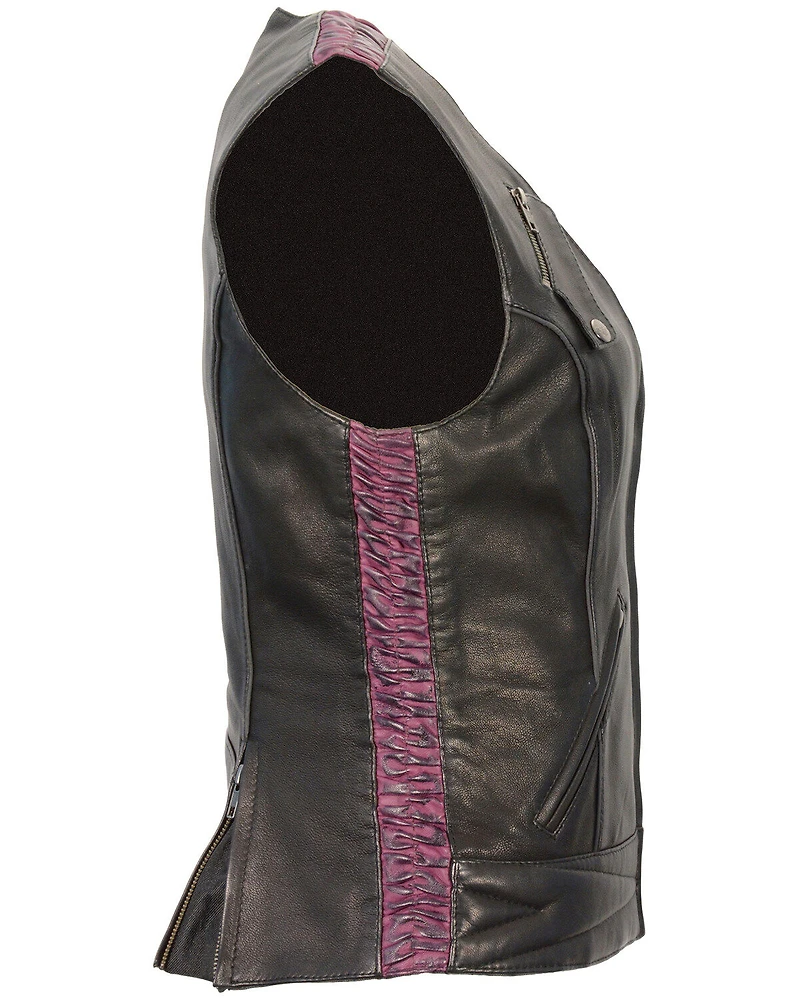 Milwaukee Leather Women's Lightweight Crinkle Snap Front Vest - 4X