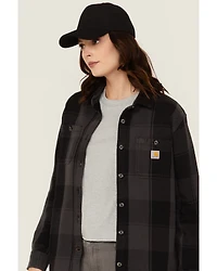 Carhartt Women's Rugged Flex® Loose Fit Heavyweight Duck Long Sleeve Button-Down Shacket