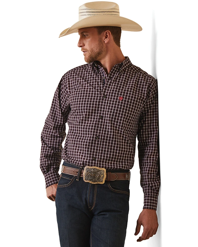 Ariat Men's Pro Series Immanuel Plaid Print Fitted Long Sleeve Button-Down Western Shirt