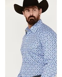 Roper Men's Amarillo Medallion Print Long Sleeve Pearl Snap Western Shirt