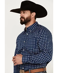 Cody James Men's Rough Road Geo Print Long Sleeve Button-Down Stretch Western Shirt