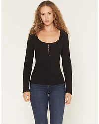 Idyllwind Women's Sugarhill Lace Long Sleeve Ribbed Shirt