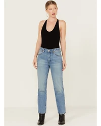 Wrangler Women's Wild West Light Wash High Rise Straight Jeans
