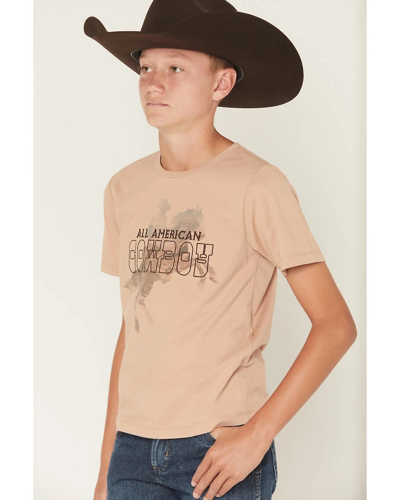 Sable Sky Boys' All American Cowboy Short Sleeve Graphic T-Shirt