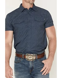 RANK 45® Men's Wind River Geo Print Short Sleeve Snap Performance Western Shirt