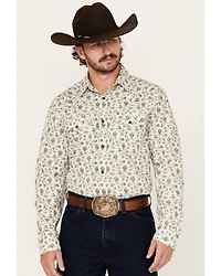 Gibson Trading Co Men's Flower Power Floral Print Long Sleeve Snap Western Shirt