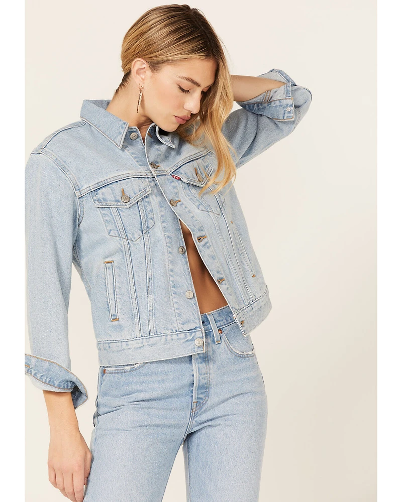 Levi's Women's Medium Wash Ex Boyfriend Denim Trucker Jacket