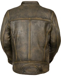 Milwaukee Leather Men's Distressed Scooter Jacket with Venting - Big - 4X