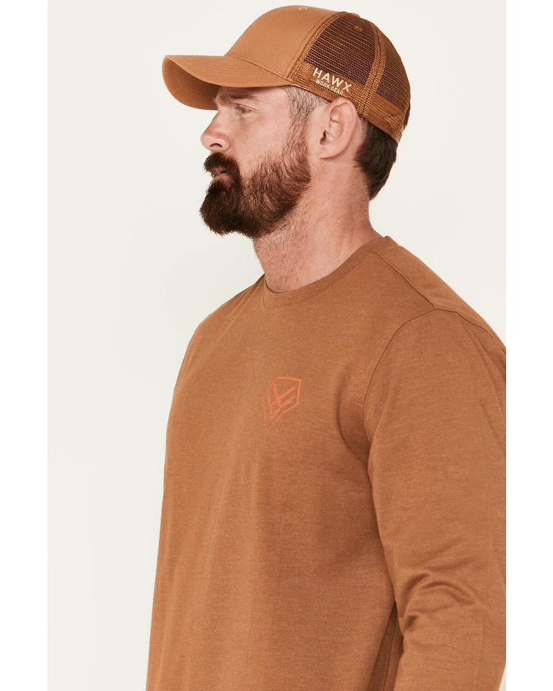 Hawx Men's Ombre Long Sleeve Graphic Work T-Shirt