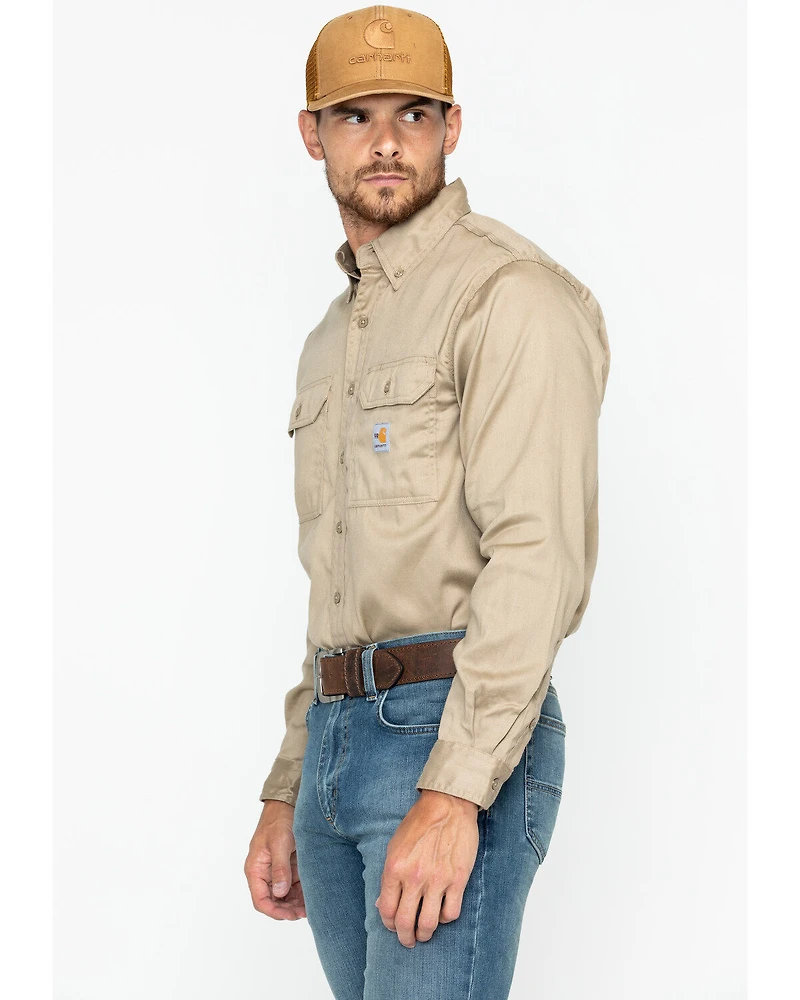 Carhartt Men's FR Solid Twill Long Sleeve Work Shirt