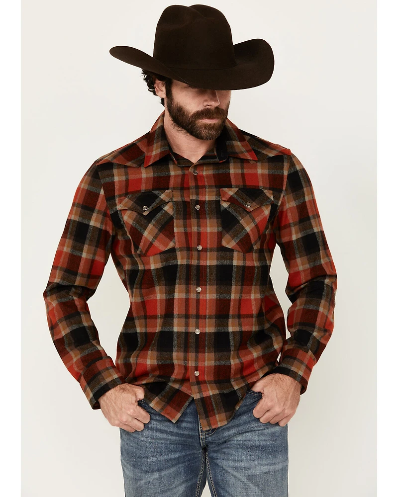 Pendleton Men's Canyon Plaid Print Long Sleeve Pearl Snap Western Shirt
