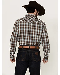 Roper Men's West Made Plaid Print Long Sleeve Snap Western Shirt