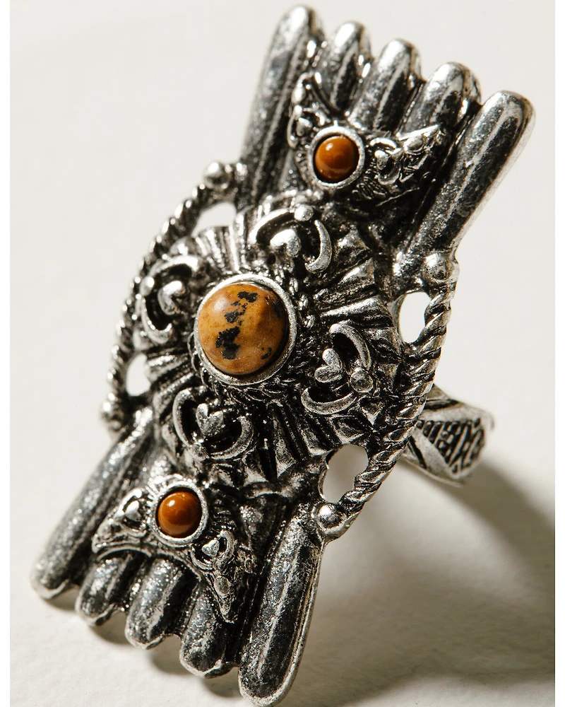 Shyanne Women's Monument Valley Silver Medallion Statement Ring