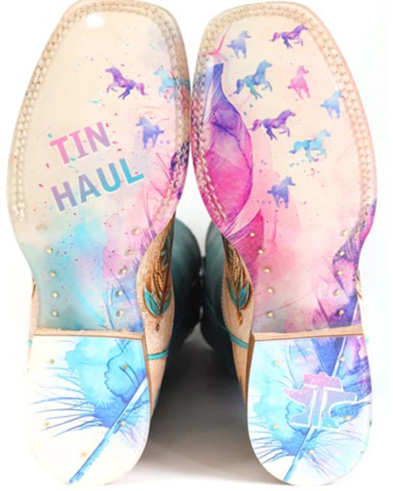 Tin Haul Girls' Birds Of A Feather Western Boots - Broad Square Toe