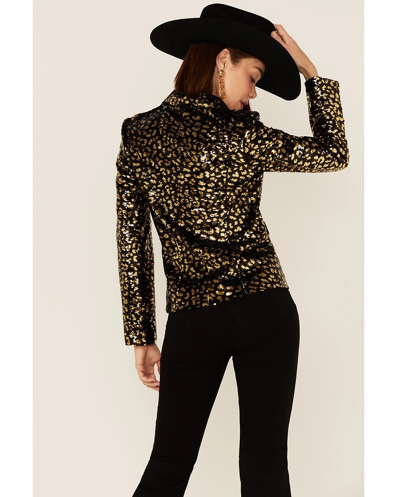 Any Old Iron Women's Sequin Scale Blazer Jacket